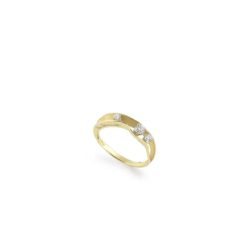 Annamaria Cammilli 18ct Lemon Bamboo Gold 0.2ct Diamond Dune Series Ring sold by C.W. Sellors