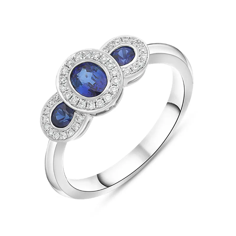 18ct White Gold 0.72ct Sapphire Diamond Ring sold by C.W. Sellors