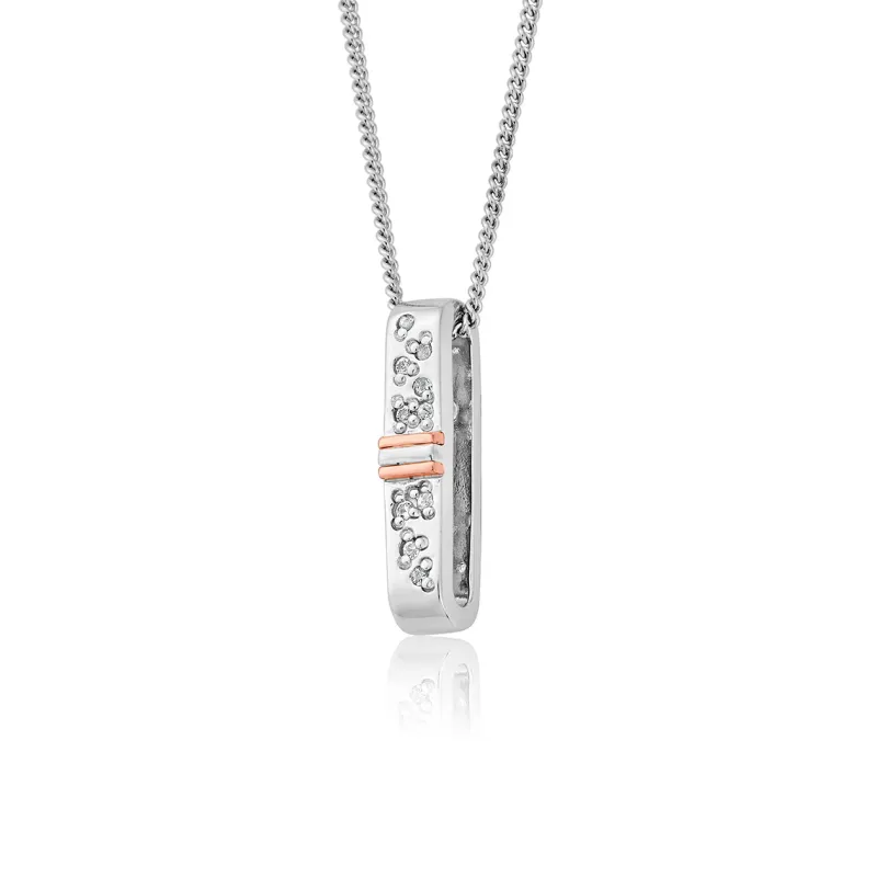 Clogau Cariad Sparkle White Topaz Sterling Silver Necklace sold by C.W. Sellors