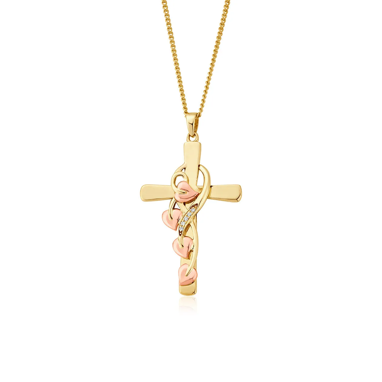 Clogau Tree of Life Diamond 9ct Gold Cross Necklace sold by C.W. Sellors