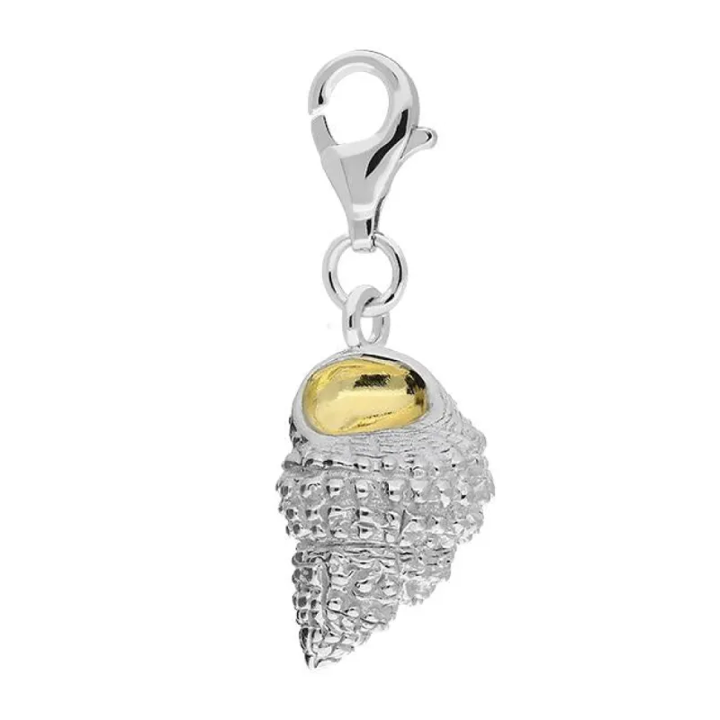 Sterling Silver Yellow Gold Large Ridged Conch Shell Charm sold by C.W. Sellors