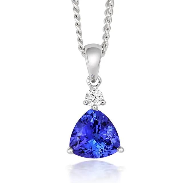 18ct White Gold 1.28ct Tanzanite and Diamond Necklace sold by C.W. Sellors