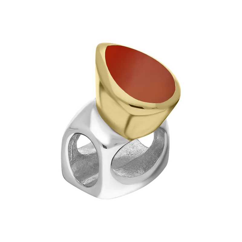 9ct Yellow Gold Sterling Silver Carnelian Stepping Stones 5x7mm Pear-shaped Charm sold by C.W. Sellors