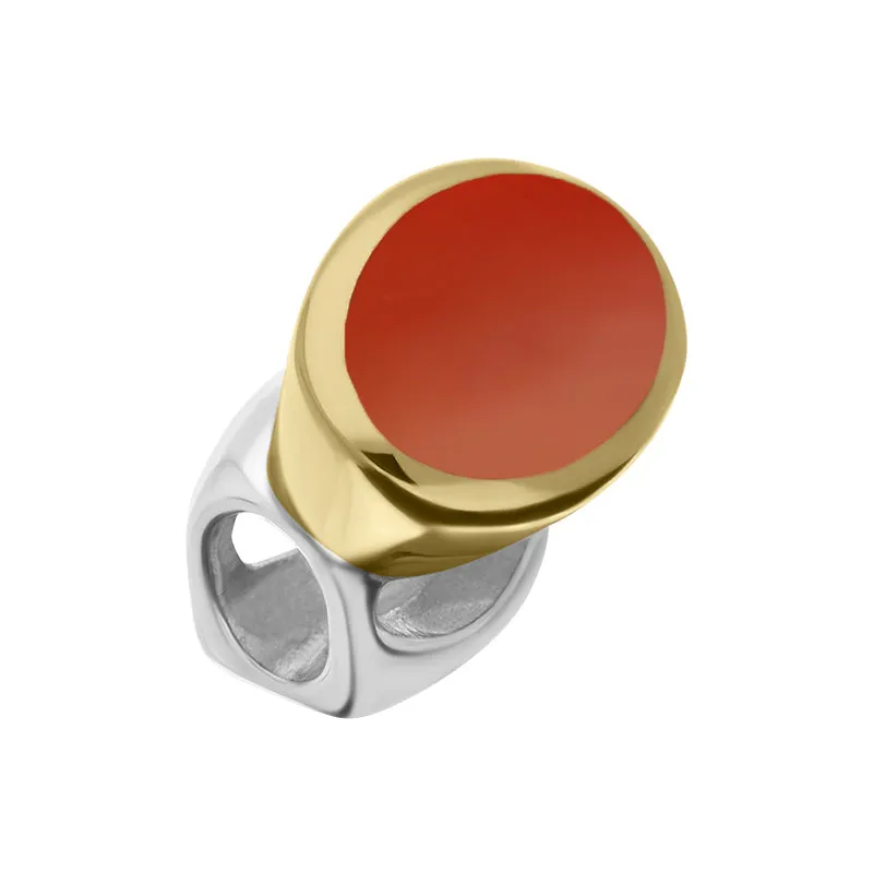 9ct Yellow Gold Sterling Silver Carnelian Stepping Stones 6x8mm Oval Charm sold by C.W. Sellors