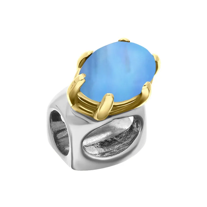 9ct Yellow Gold Sterling Silver Moonstone Stepping Stones 4x7mm Oval Claw Set Charm sold by C.W. Sellors