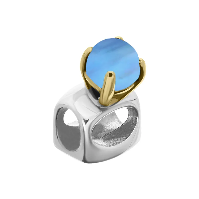 9ct Yellow Gold Sterling Silver Moonstone Stepping Stones 5mm Round Claw Set Charm sold by C.W. Sellors