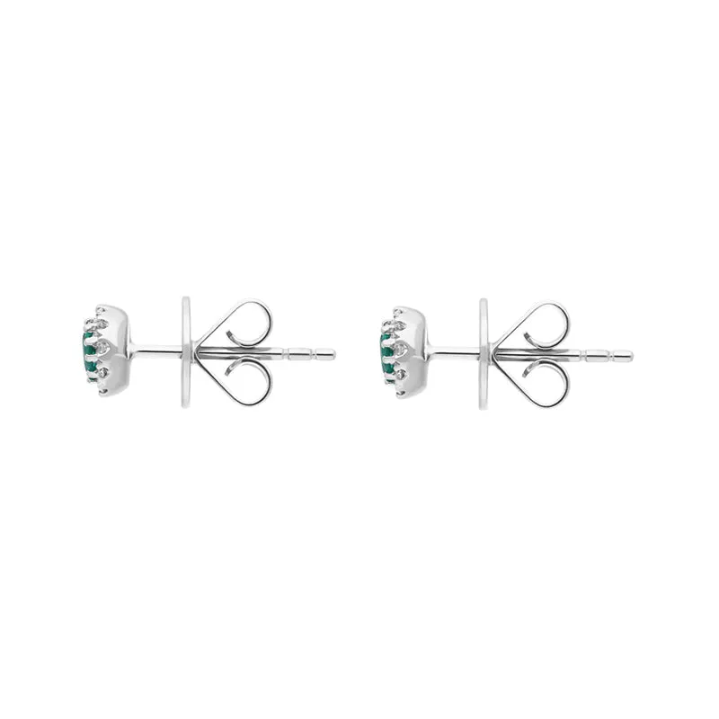 18ct White Gold 0.31ct Emerald Diamond Cluster Earrings sold by C.W. Sellors product image thumbnail 2