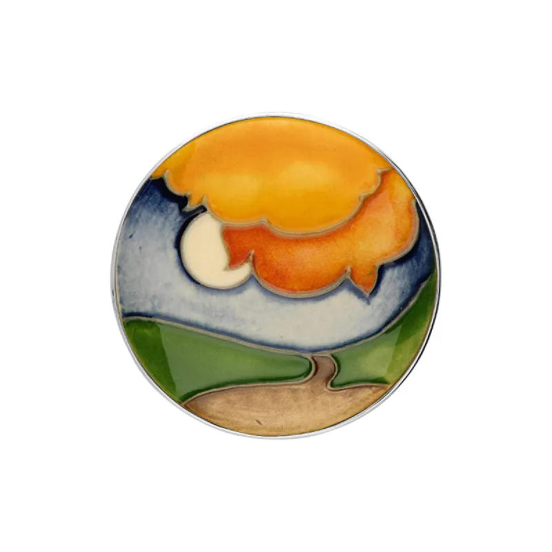 Sterling Silver Moorcroft Full Moon Round Brooch D sold by C.W. Sellors