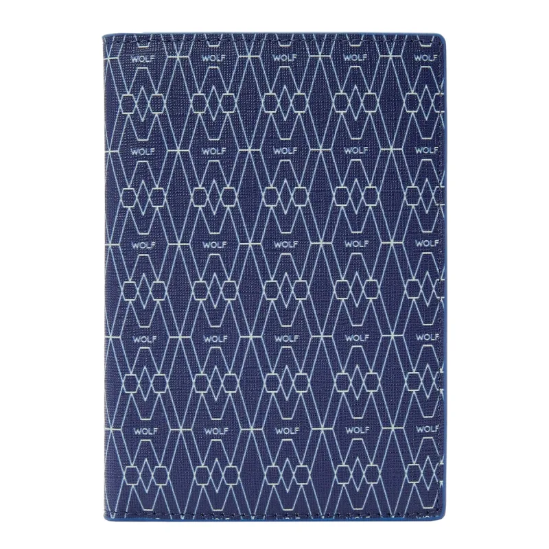 Wolf Signature Vegan Collection Blue Passport Sleeve sold by C.W. Sellors
