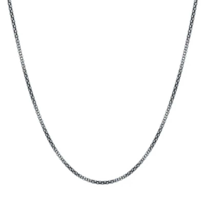 Sterling Silver 18 Inch Oxidised Tube Chain With Extender sold by C.W. Sellors