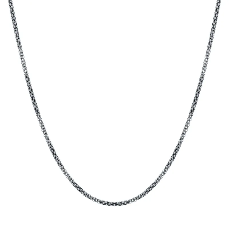 Sterling Silver 18 Inch Oxidised Tube Chain With Extender sold by C.W. Sellors