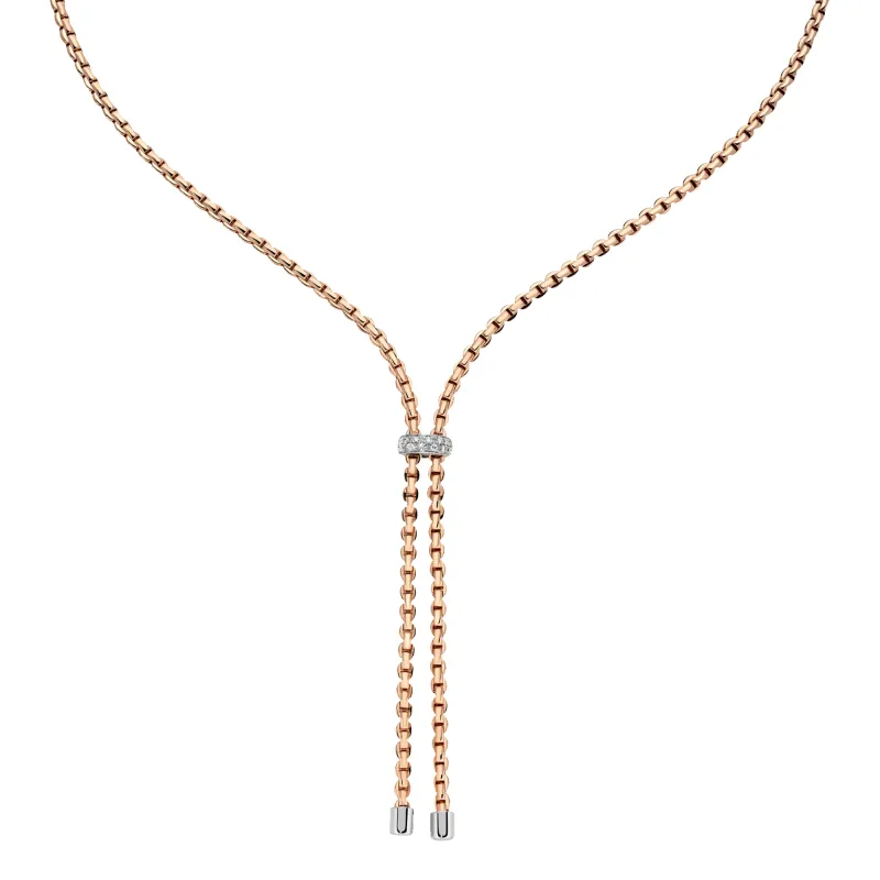 Fope 18ct Rose Gold 0.10ct Diamond Eka Necklace made by C.W. Sellors