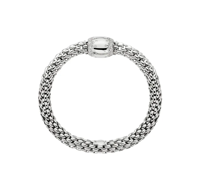 Fope 18ct White Gold 1.07ct Diamond Love Nest Flex'it Bracelet sold by C.W. Sellors