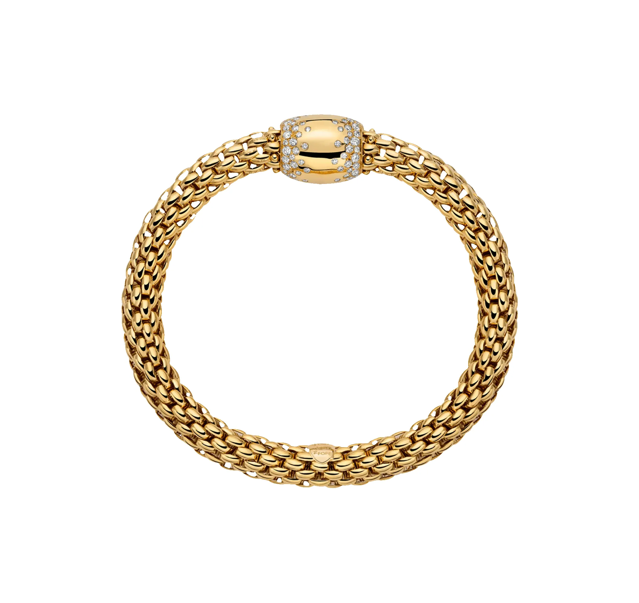 Fope 18ct Yellow Gold 1.07ct Diamond Love Nest Flex'it Bracelet sold by C.W. Sellors