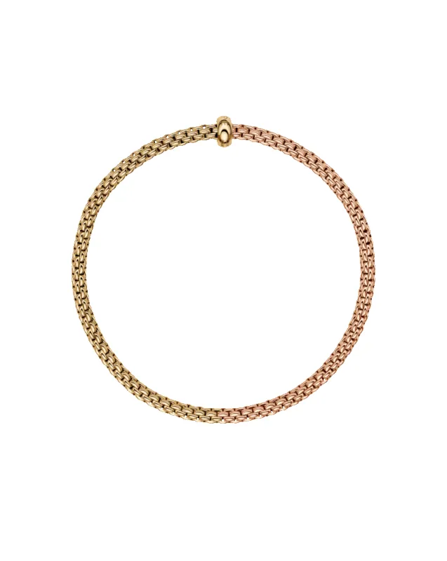 Fope 18ct Yellow & Rose Gold Bicolour Diamond Flex'it Bracelet sold by C.W. Sellors