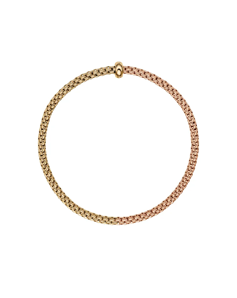 Fope 18ct Yellow & Rose Gold Bicolour Diamond Flex'it Bracelet sold by C.W. Sellors