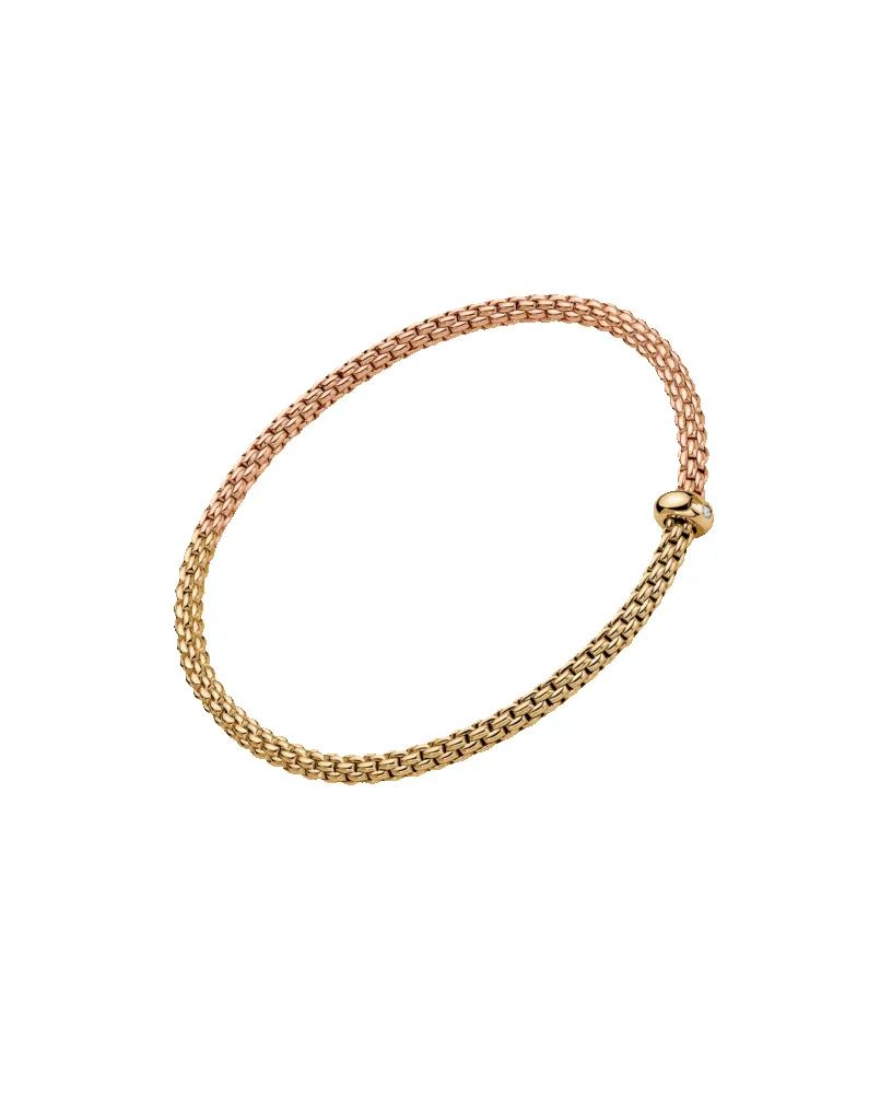 Fope 18ct Yellow & Rose Gold Bicolour Diamond Flex'it Bracelet sold by C.W. Sellors product image thumbnail 2