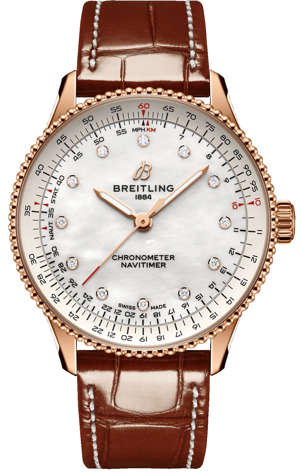 Breitling Navitimer 36 Automatic Alligator Watch sold by C.W. Sellors