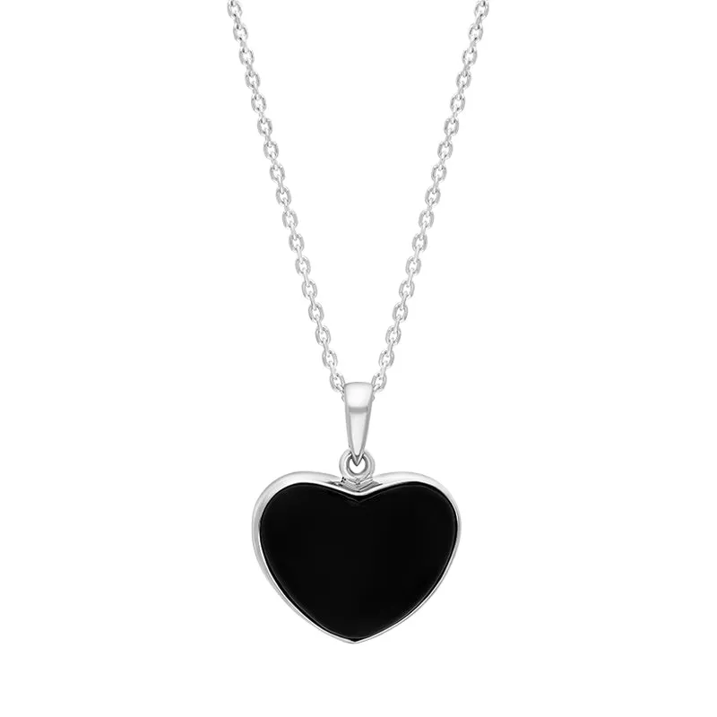 Sterling Silver Whitby Jet Heart Necklace sold by C.W. Sellors