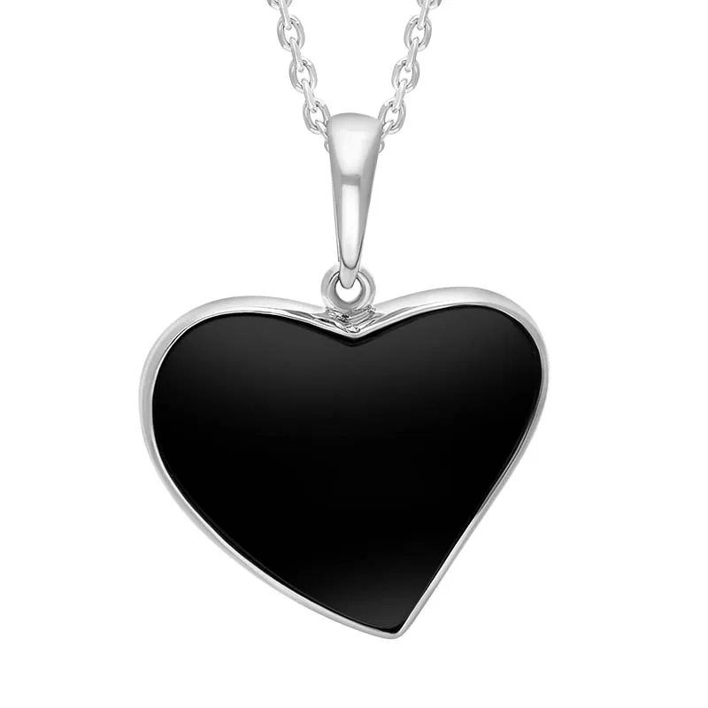 Sterling Silver Whitby Jet Abstract Heart Necklace sold by C.W. Sellors