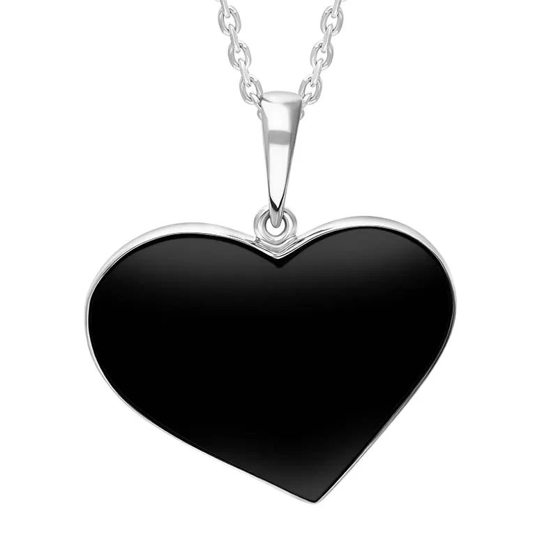Sterling Silver Whitby Jet Heart Necklace sold by C.W. Sellors