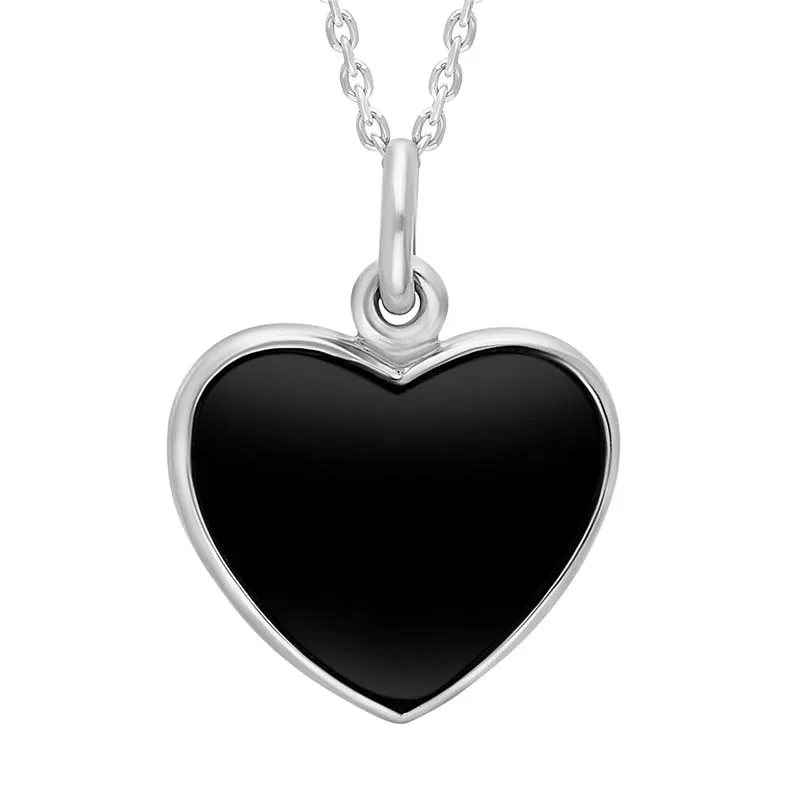 Sterling Silver Whitby Jet Heart Necklace sold by C.W. Sellors