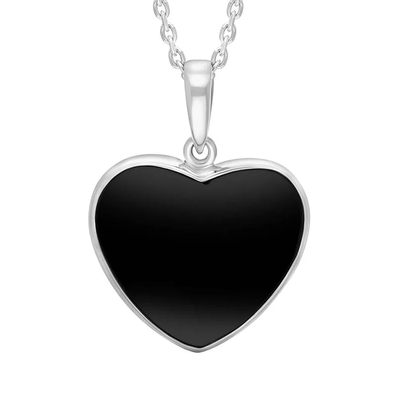 Sterling Silver Whitby Jet Heart Necklace sold by C.W. Sellors