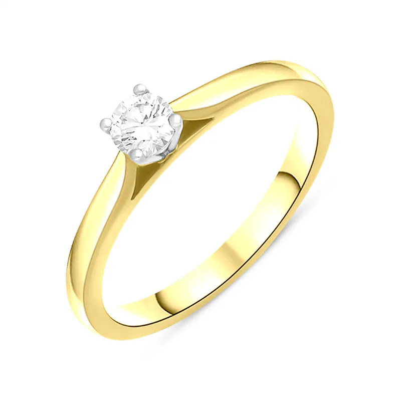 18ct Yellow Gold 0.20ct Diamond Round Brilliant Cut Solitaire Ring sold by C.W. Sellors