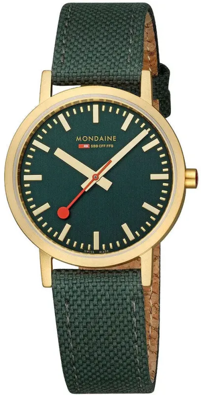 Mondaine Classic Forest Green Watch made by C.W. Sellors