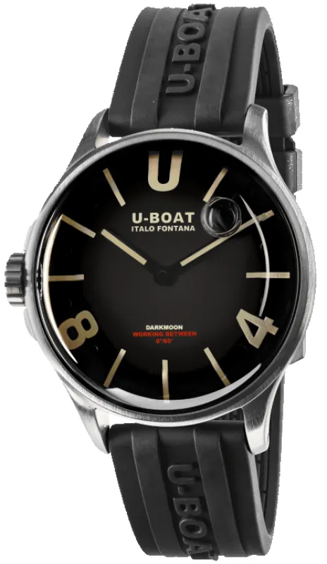 U-Boat Darkmoon Black SS Watch made by U-Boat