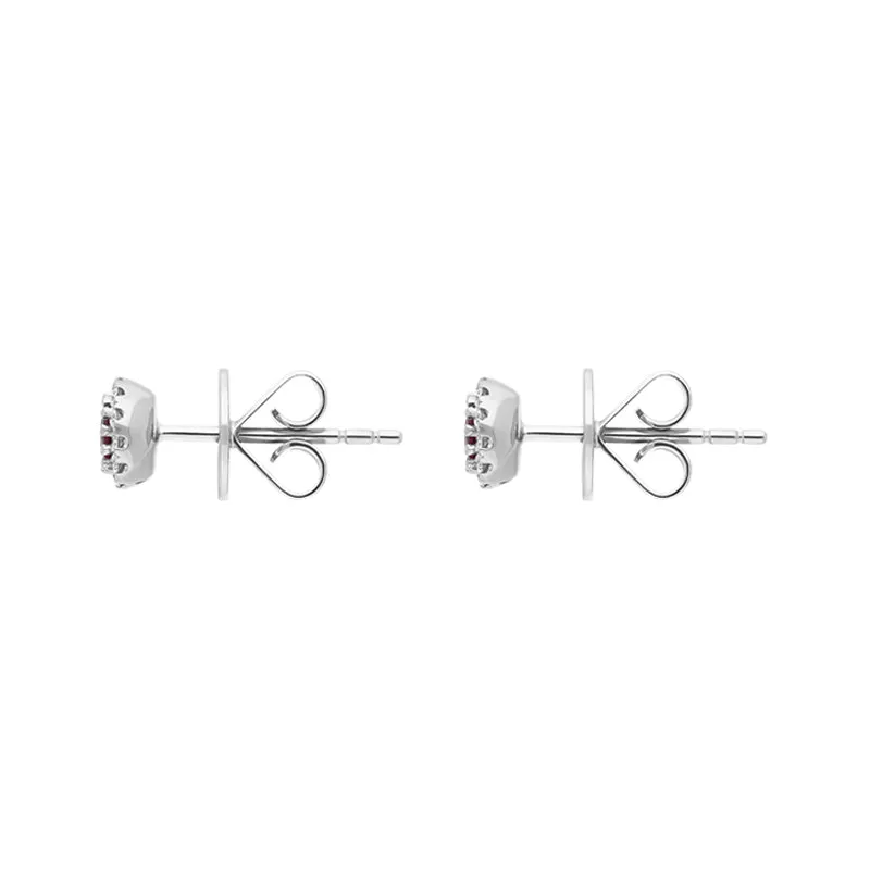 18ct White Gold 0.28ct Ruby Diamond Cluster Earrings sold by C.W. Sellors product image thumbnail 2