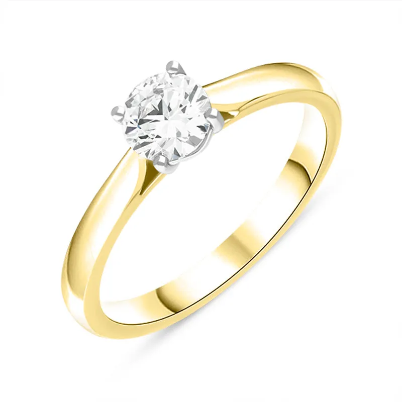 18ct Yellow Gold 0.70ct Diamond Round Brilliant Cut Solitaire Ring made by C.W. Sellors