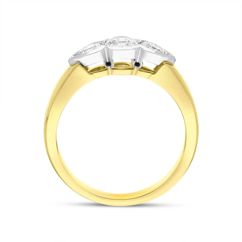 18ct Yellow Gold 0.80ct Diamond Three Stone Ring sold by C.W. Sellors product image thumbnail 3