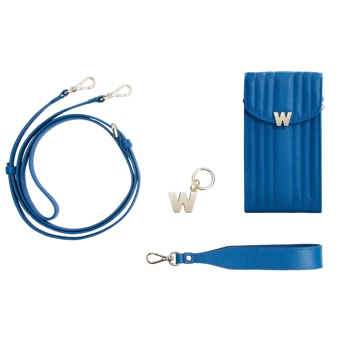 Wolf Mimi Collection Leather Blue Phone Case with Wristlet and Lanyard sold by C.W. Sellors product image thumbnail 3