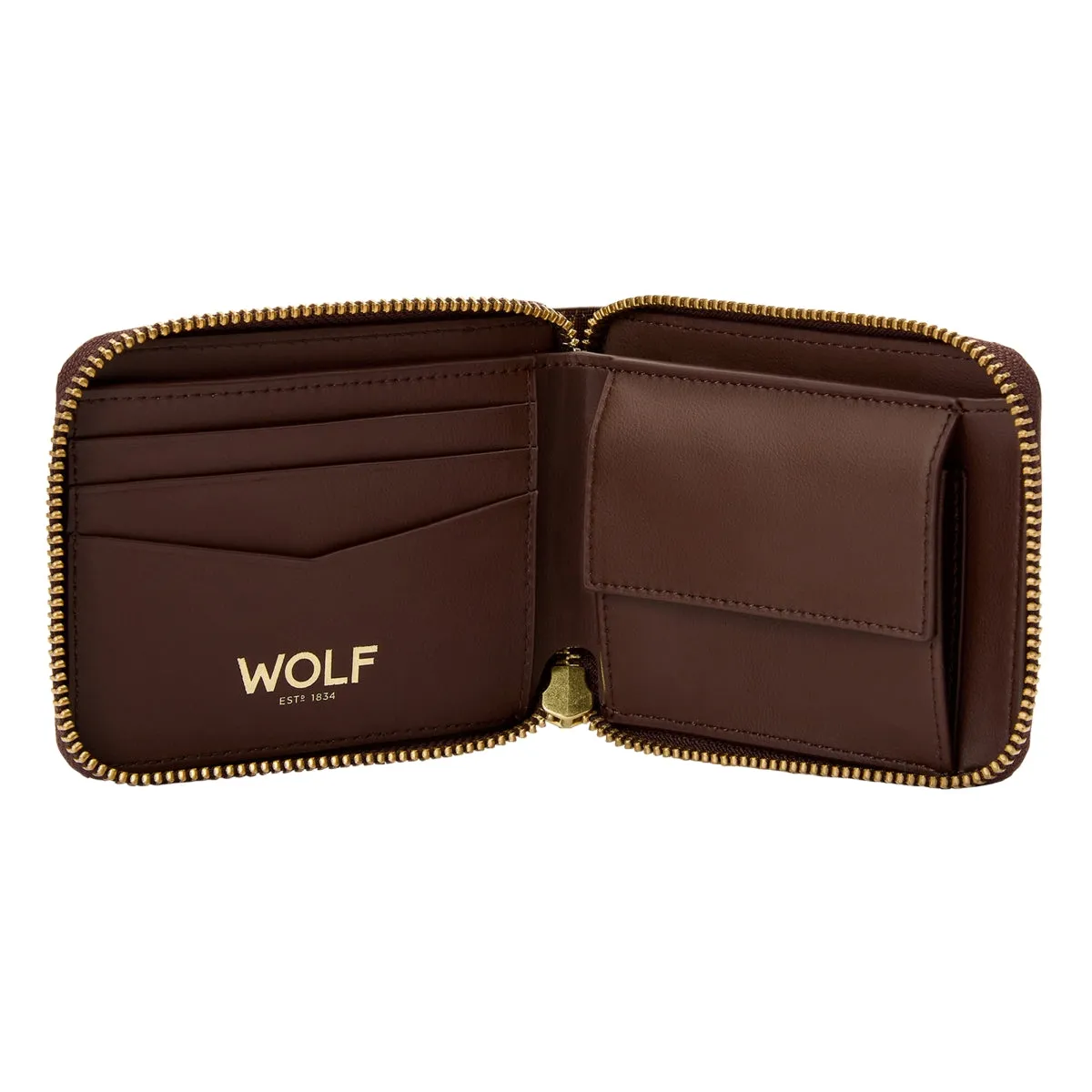 Wolf Signature Vegan Collection Brown Zip Around Wallet sold by C.W. Sellors product image thumbnail 3