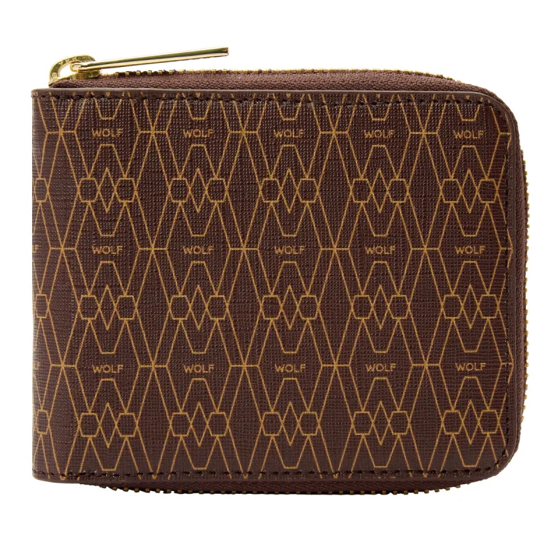 Wolf Signature Vegan Collection Brown Zip Around Wallet made by WOLF