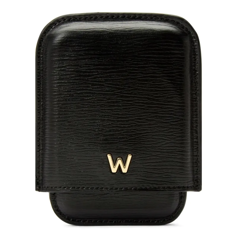 Wolf W Collection Leather Black Molded Card Case made by WOLF