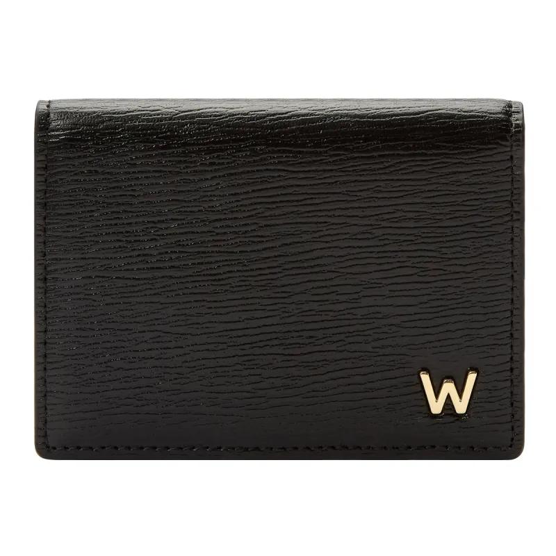 Wolf W Collection Leather Black Gusset Card Case made by WOLF