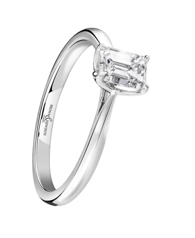 18ct White Gold 0.50ct Lab Grown Diamond Cushion Cut Solitaire Engagement Ring made by C.W. Sellors