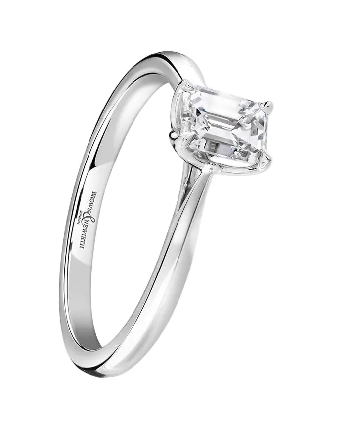 18ct White Gold 0.50ct Lab Grown Diamond Cushion Cut Solitaire Engagement Ring sold by C.W. Sellors