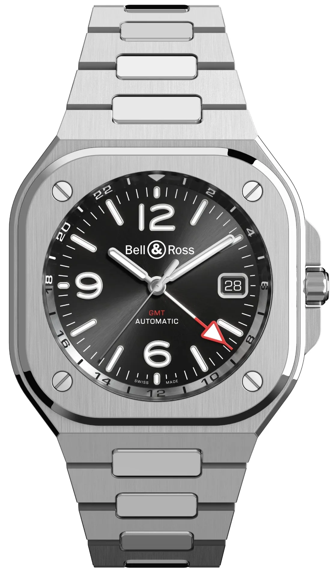 Bell & Ross BR 05 GMT Black Steel Bracelet Watch sold by C.W. Sellors