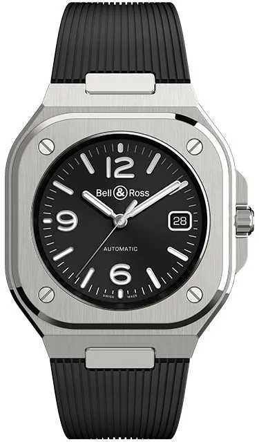 Bell & Ross BR 05 Auto Black Steel Rubber Watch sold by C.W. Sellors