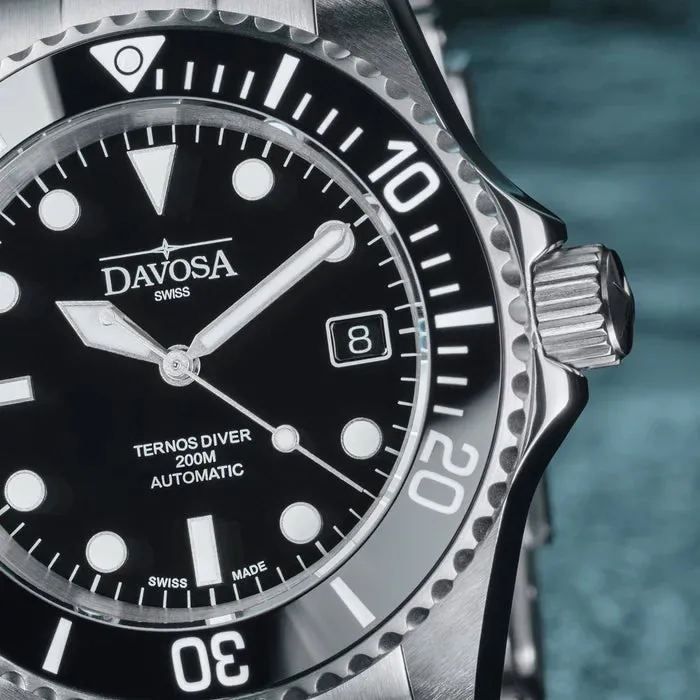 Davosa Watch Ternos Diver Black Dial Tri Link sold by C.W. Sellors product image thumbnail 5