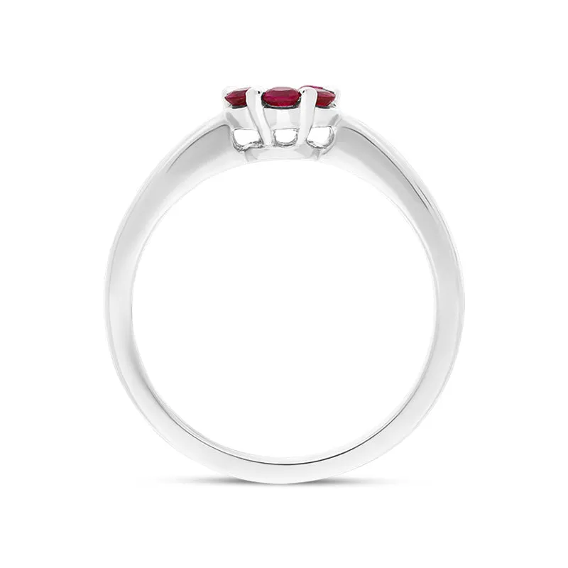 18ct White Gold Ruby Diamond Round Cluster Ring sold by C.W. Sellors product image thumbnail 3