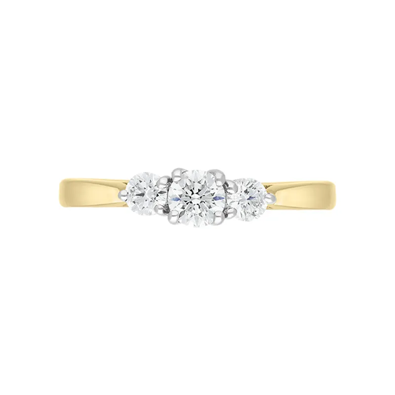 18ct Yellow Gold 0.49ct Diamond Three Stone Ring sold by C.W. Sellors product image thumbnail 3