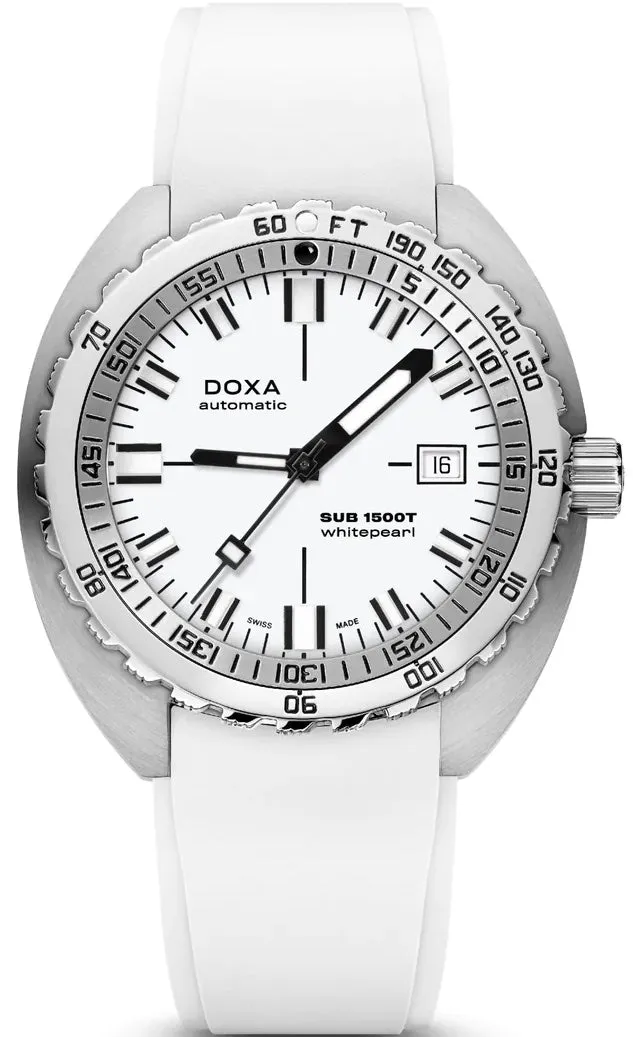 Doxa SUB 1500T Whitepearl Rubber Watch sold by C.W. Sellors