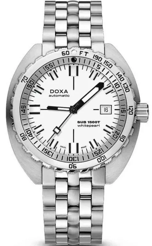 Doxa SUB 1500T Whitepearl Bracelet Watch made by C.W. Sellors