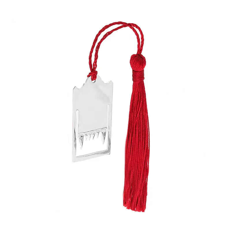 Sterling Silver Dracula Fangs Red Tassel Bookmark sold by C.W. Sellors product image thumbnail 2