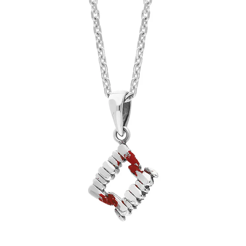 Sterling Silver Red Enamel Blood Fang Necklace sold by C.W. Sellors product image thumbnail 2