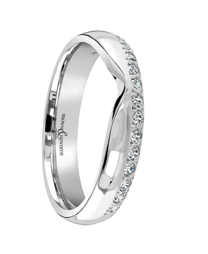 Platinum 0.20ct Diamond Set Shaped Wedding Band Ring sold by C.W. Sellors